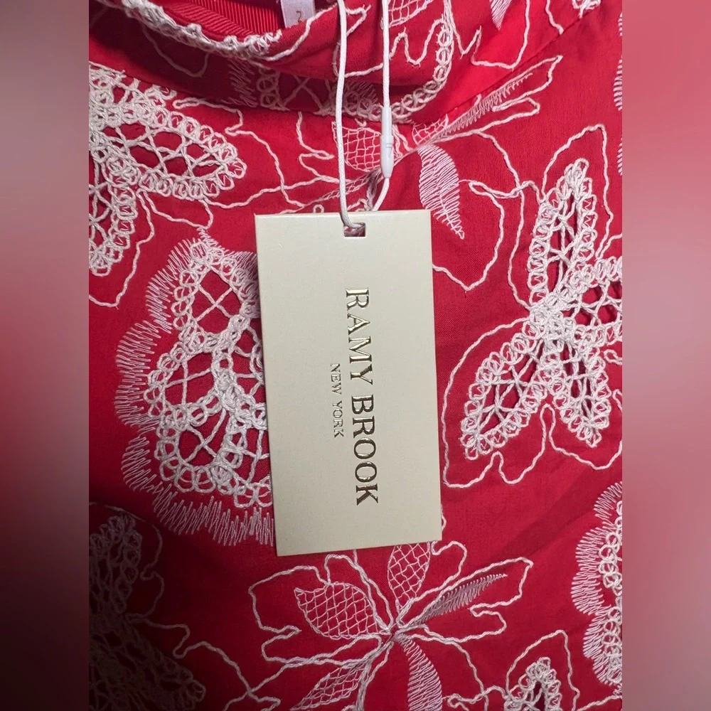 Ramy Brook Red Dawn Floral Cotton A-Line Mini Skirt Size 2- NWT $295 Retail - Picture 10 of 10